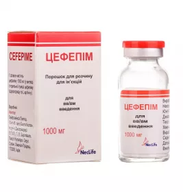 Цефепім порошок по 1000 мг у флаконі 1 шт.