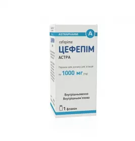 Цефепим-Астрафарм порошок по 1000 мг во флаконе 1 шт.