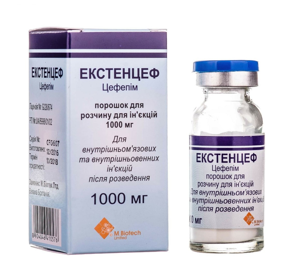 Екстенцеф порошок по 1000 мг у флаконі 1 шт.