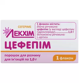 Цефепім порошок по 1 г у флаконі 1 шт. - Лекхім