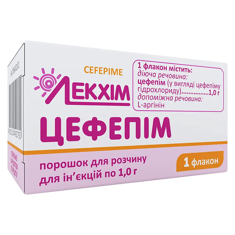 Цефепім порошок по 1 г у флаконі 1 шт. - Лекхім
