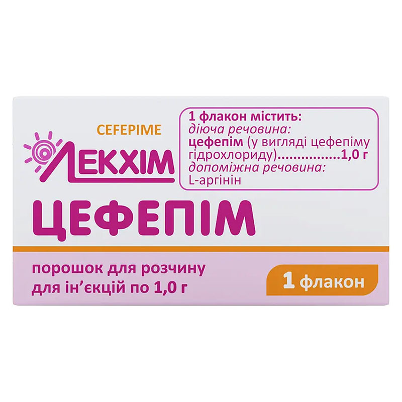 Цефепім порошок по 1 г у флаконі 1 шт. - Лекхім