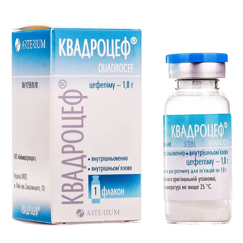 Квадроцеф порошок по 1 г у флаконі 1 шт.