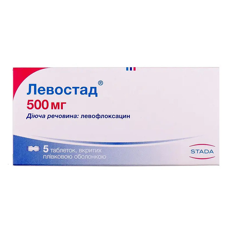 Левостад таблетки по 500 мг 5 шт. Левостад таблетки по 500 мг 5 шт.