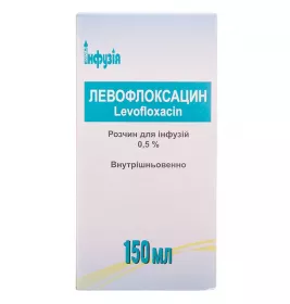 Левофлоксацин розчин для інфузій 0,5% по 150 мл у флаконі 1 шт. - інфузія