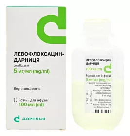 Левофлоксацин-Дарница раствор для инфузий 5 мг/мл по 100 мл во флаконе 1 шт.