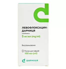 Левофлоксацин-Дарниця розчин для інфузій 5 мг/мл по 100 мл у флаконі 1 шт.