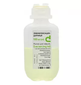Левофлоксацин-Дарниця розчин для інфузій 5 мг/мл по 100 мл у флаконі 1 шт.