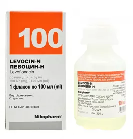 Левоцин-Н раствор для инфузий 500 мг/100 мл по 100 мл во флаконе
