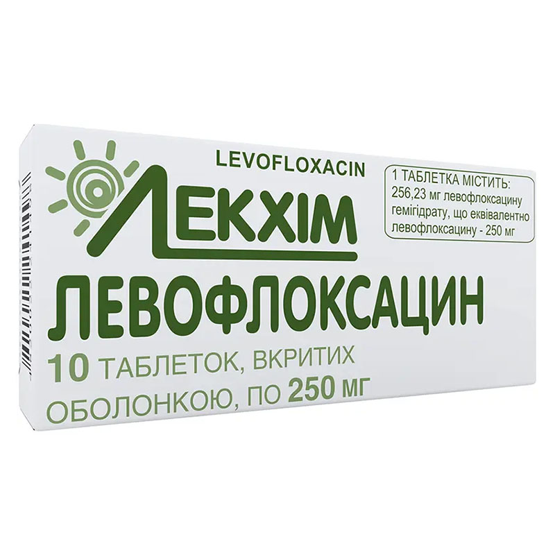 Левофлоксацин таблетки по 250 мг 10 шт. - Лекхим