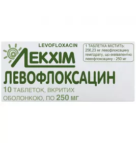 Левофлоксацин таблетки по 250 мг 10 шт. - Лекхім