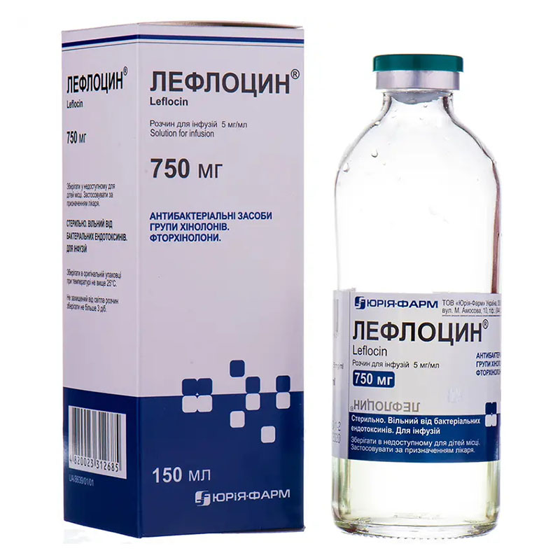 Лефлоцин розчин для інфузій 0.5% по 150 мл у флаконі 1 шт. Юрія-Фарм