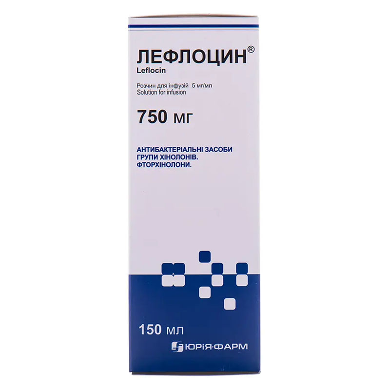 Лефлоцин розчин для інфузій 0.5% по 150 мл у флаконі 1 шт. Юрія-Фарм