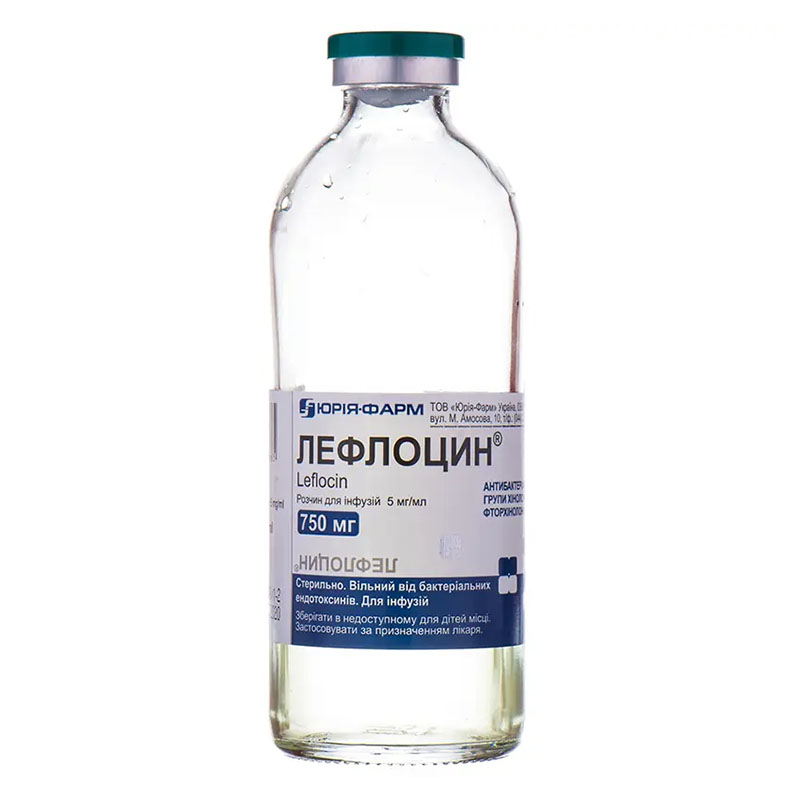 Лефлоцин розчин для інфузій 0.5% по 150 мл у флаконі 1 шт. Юрія-Фарм