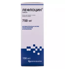 Лефлоцин розчин для інфузій 0.5% по 150 мл у флаконі 1 шт. Юрія-Фарм