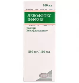Левофлокс розчин для інфузій 500 мг по 100 мл у флаконі 1 шт.
