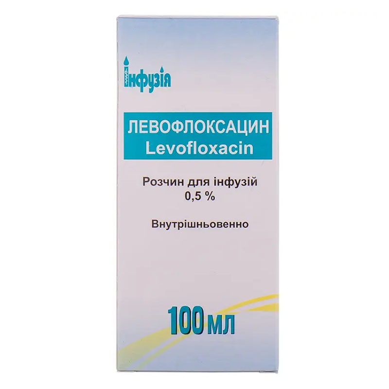 Левофлоксацин раствор для инфузий 0.5% по 100 мл во флаконе 1 шт. - Инфузия