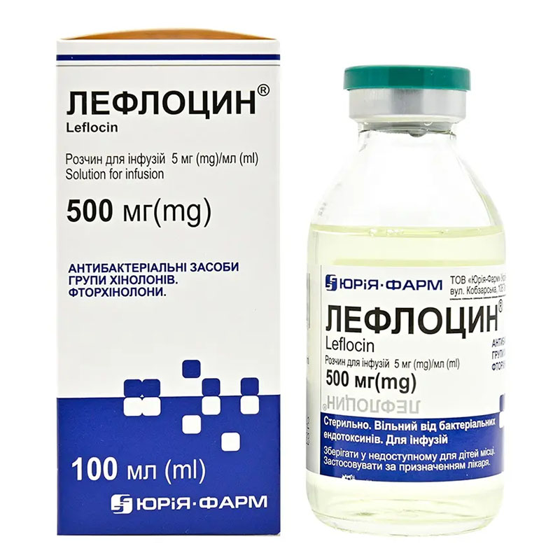 Лефлоцин раствор для инфузий 0.5% по 100 мл во флаконе 1 шт. Юрия-фарм
