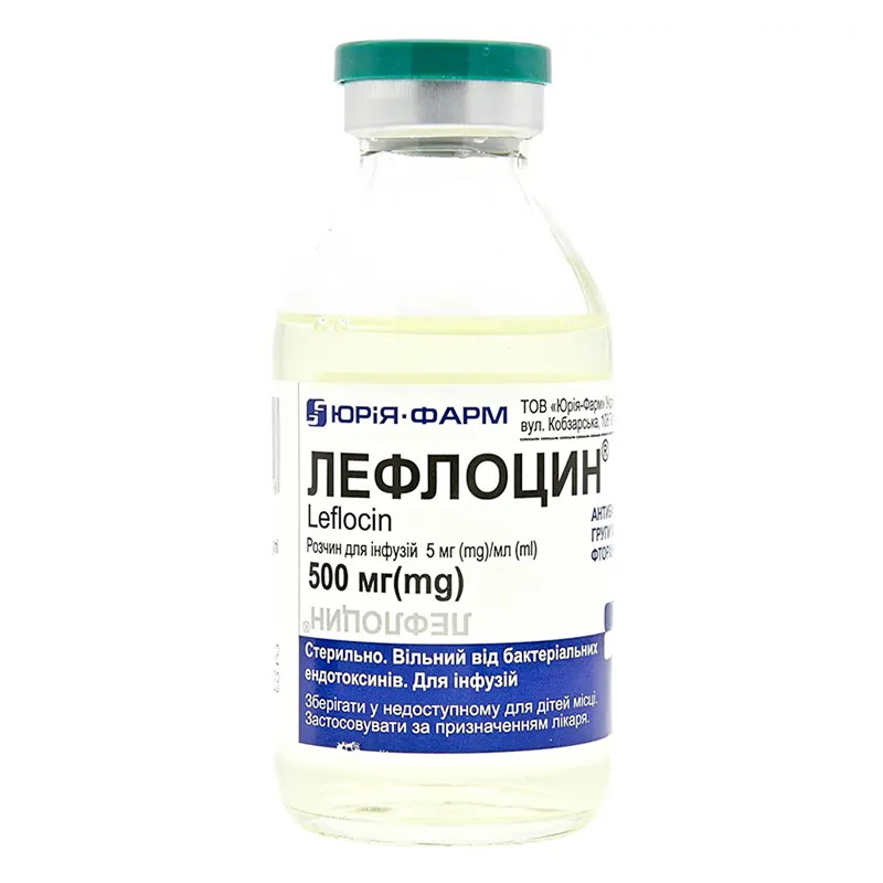 Лефлоцин раствор для инфузий 0.5% по 100 мл во флаконе 1 шт. Юрия-фарм
