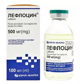 Лефлоцин раствор для инфузий 0.5% по 100 мл во флаконе 1 шт. Юрия-фарм