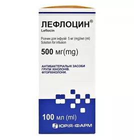 Лефлоцин розчин для інфузій 0.5% по 100 мл у флаконі 1 шт. Юрія-Фарм