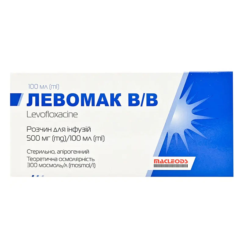 Лівомак розчин для інфузій 500 мг/100 мл по 100 мл у контейнері