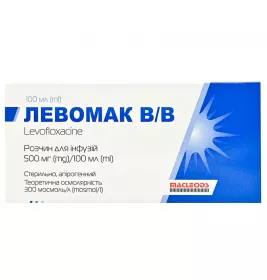 Лівомак розчин для інфузій 500 мг/100 мл по 100 мл у контейнері