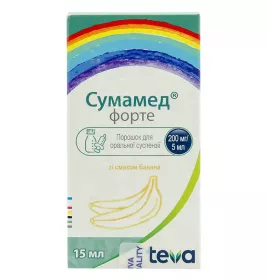 Сумамед Форте Банан порошок 200 мг/5 мл 600 мг по 15 мл у флаконі 1 шт.