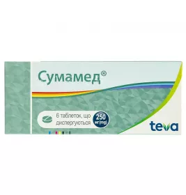 Сумамед таблетки по 250 мг 6 шт.