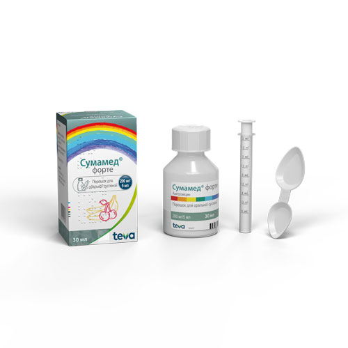 Сумамед Форте порошок 200 мг/5 мл 1200 мг по 30 мл у флаконі 1 шт.