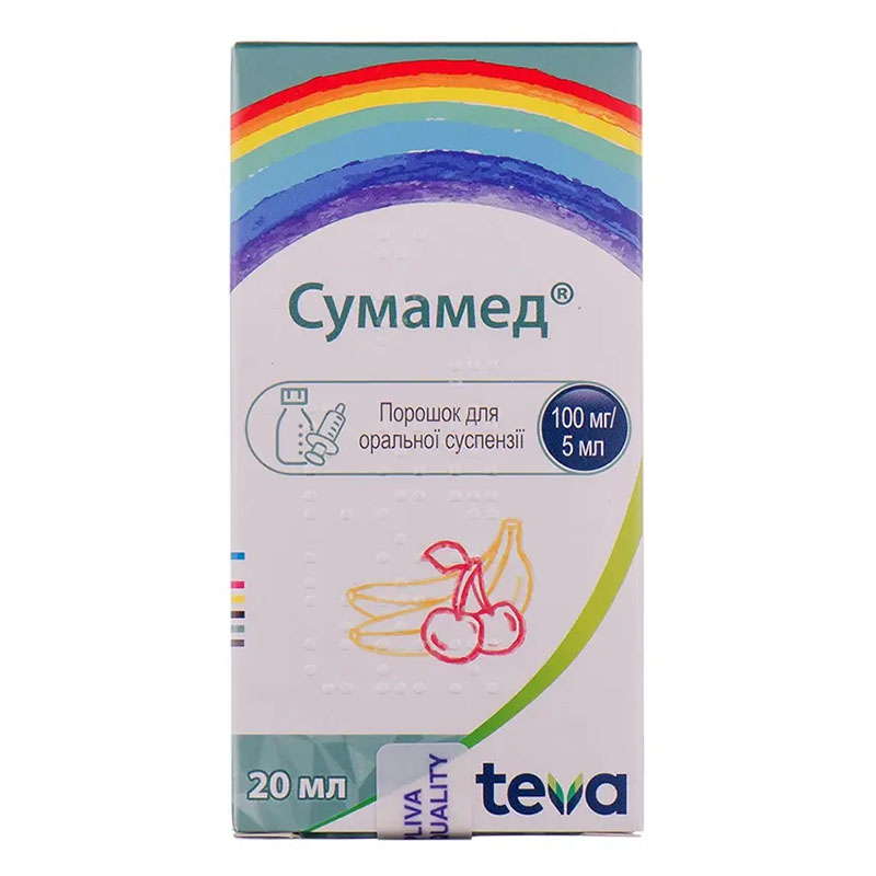 Сумамед порошок 100 мг/5 мл 400 мг по 20 мл у флаконі 1 шт.