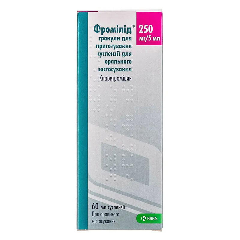 Фромилид КРКА гранулы 250 мг/5 мл по 60 мл во флаконе