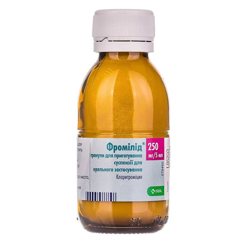 Фромилид КРКА гранулы 250 мг/5 мл по 60 мл во флаконе
