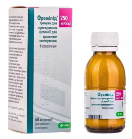 Фромілід КРКА гранули 250 мг/5 мл по 60 мл у флаконі