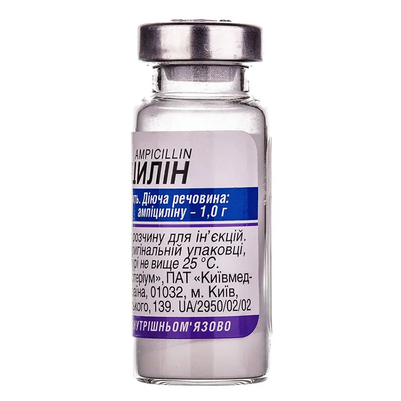 Ампіцилін порошок по 1 г у флаконі 1 шт.