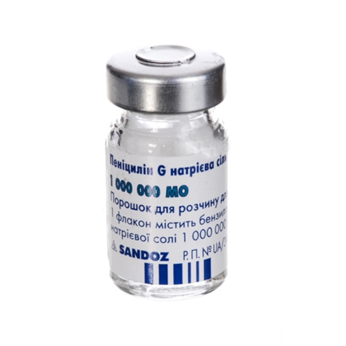Пеніцилін G натрієва сіль Сандоз порошок по 1000000 МО у флаконі 1 шт