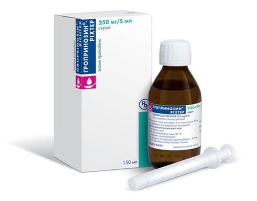 Гропринозин-Ріхтер сироп 250 мг/5 мл по 120 мл у флаконі 1 шт.