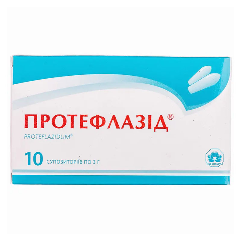 Протефлазид суппозитории по 3 г 10 шт. (5х2) Протефлазид суппозитории по 3 г 10 шт. (5х2)