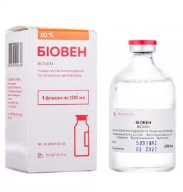 Біовен розчин для інфузій 10% по 100 мл у пляшці