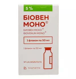 Биовен моно раствор для инфузий 5% по 50 мл в бутылке
