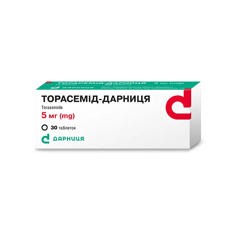 Торасемид-Дарница таблетки по 5 мг 30 шт. Торасемид-Дарница таблетки по 5 мг 30 шт.