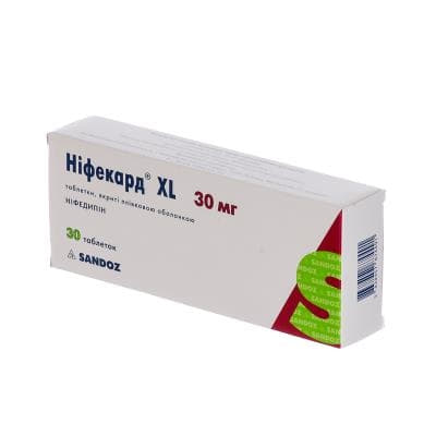 Нифекард XL таблетки по 30 мг 30 шт. Нифекард XL таблетки по 30 мг 30 шт.