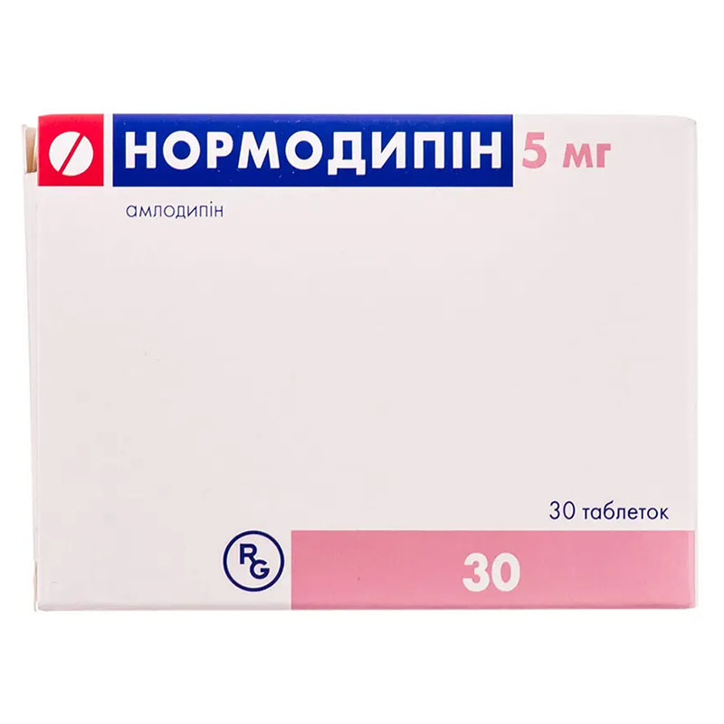 Нормодипін таблетки по 5 мг 30 шт. (10х3)