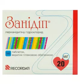 Занідіп таблетки по 20 мг 98 шт. (14х7)