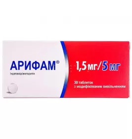 Арифам 1,5 мг/5 мг таблетки по 1.5 мг/5 мг 30 шт. (15х2)