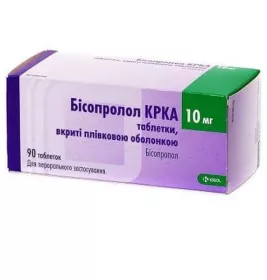 Бісопролол КРКА таблетки по 10 мг 90 шт. (10х9)