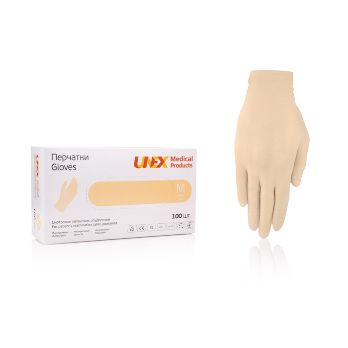*Рукавички UNEX MP огляд.латексні з пудрою нестерильні р.M