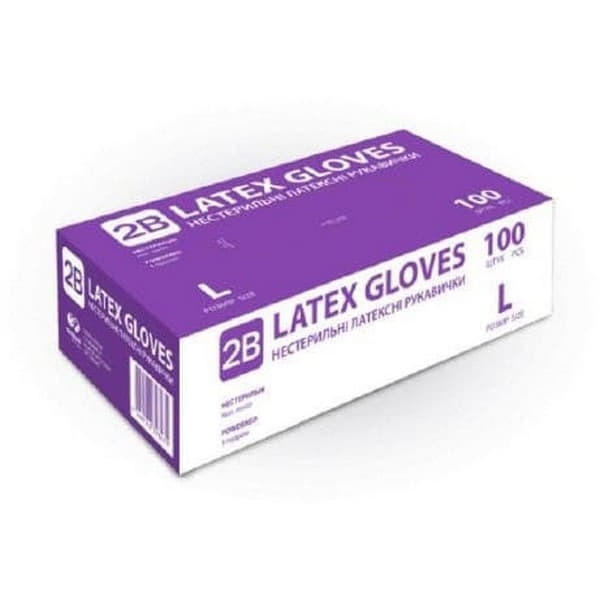 *Перчатки 2В смотр. латекс с пудрой нестер. р. L