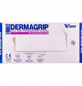 *Перчатки н/стерил смотровые Dermagrip HighRisk р.7-8 M (50 пар)