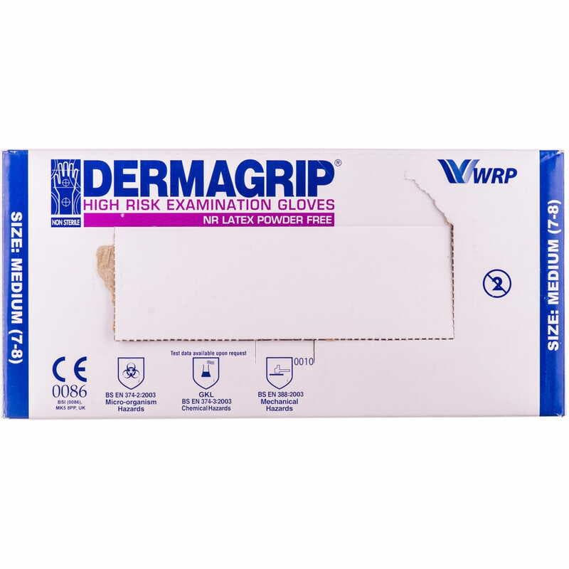 *Перчатки н/стерил смотровые Dermagrip HighRisk р.7-8 (M)